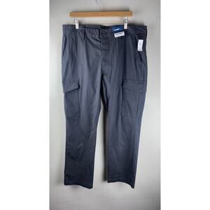 Old Navy Straight Blue Gray Cargo Pants Mens 38 x 30 Loose Cotton Stretch Flat